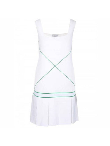 Paraket Stitch Sleeveless Tennis Midi Dress White - BOTTEGA VENETA - BALAAN 1