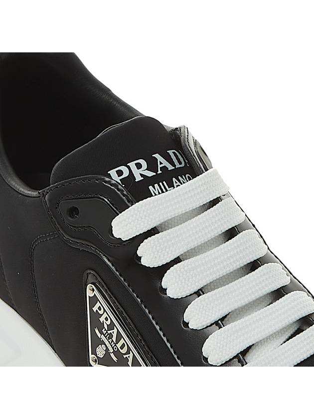 Prax 01 Re-Nylon Brushed Leather Low-Top Sneakers Black - PRADA - BALAAN 9