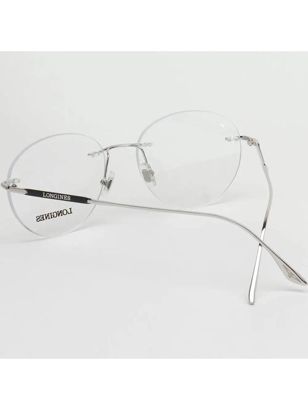 Glasses frame LG5002H 016 round rimless silver light glasses - LONGINES - BALAAN 4