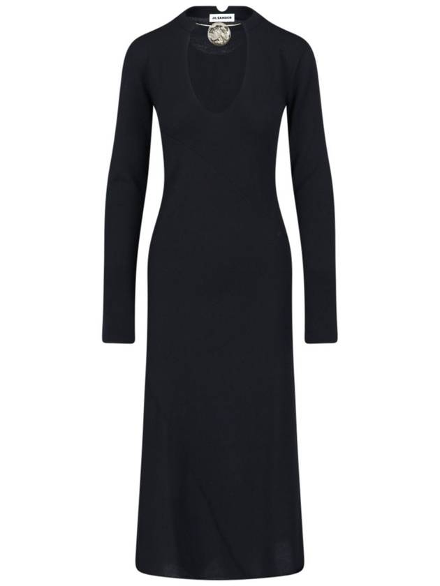 23 ss wool knit midi dress WITH necklace J02CT0140 J14595 001 B0230260112 - JIL SANDER - BALAAN 2