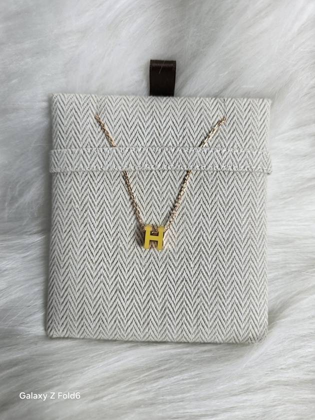 Mini Pop H Pendant Necklace Gold New Jaune De Naples - HERMES - BALAAN 5