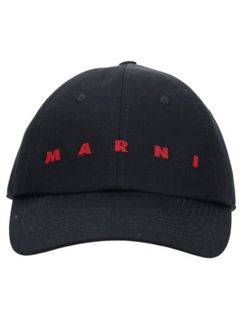 Embroidered Logo Ball Cap Black - MARNI - BALAAN 1