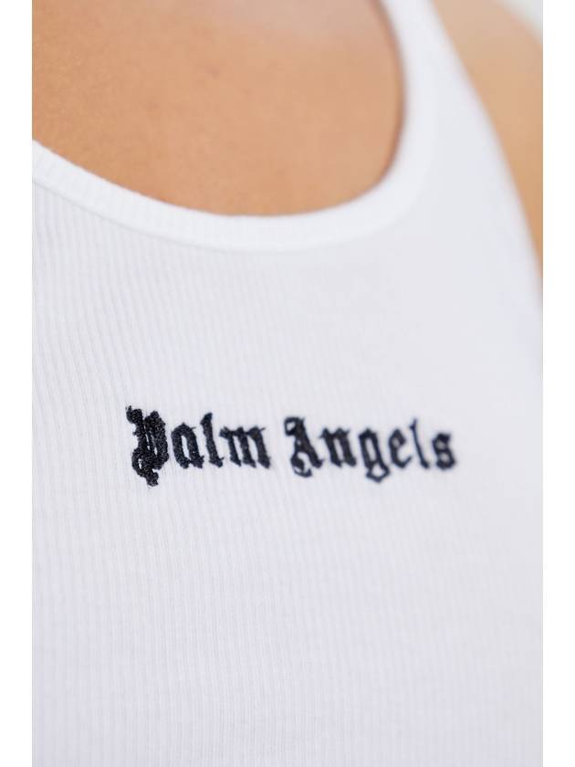 Palm Angels Top With Embroidered Logo, Women's, White - PALM ANGELS - BALAAN 5