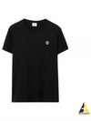 Embroidered Monogram Motif Cotton Short Sleeve T-Shirt Black - BURBERRY - BALAAN 2