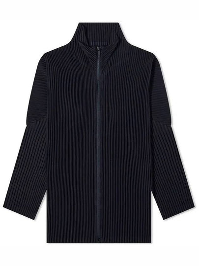 Pleated Full Zipper Cardigan Navy - ISSEY MIYAKE - BALAAN 2