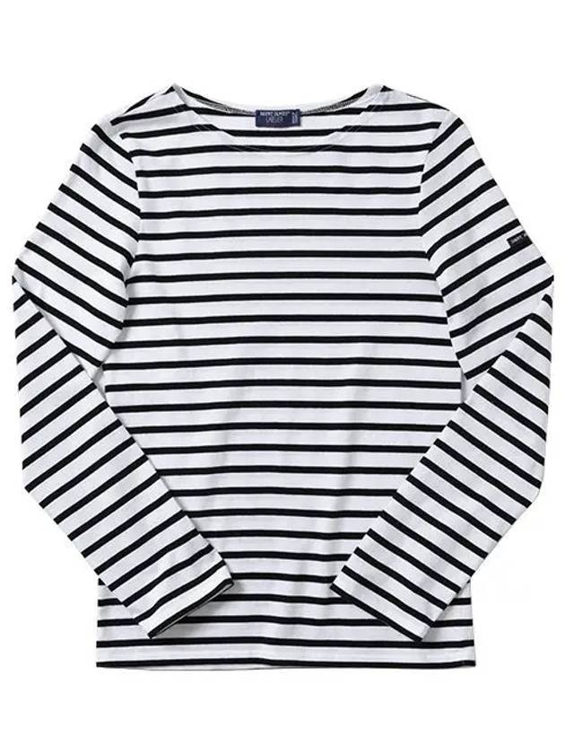 Minquiers Modern Stripe Long Sleeve T-Shirt Neige Marine - SAINT JAMES - BALAAN 1