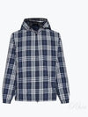 Check Polyamide Hooded Jacket Navy - BURBERRY - BALAAN 2