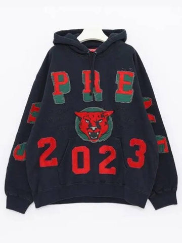 2023 Patch Washed Panther Sweatshirt Men s Hoodie FW23SW63 NAVY 1040395 - SUPREME - BALAAN 1