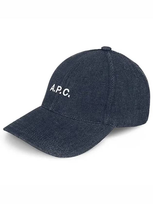 Charlie Embroidered Logo denim ball cap indigo - A.P.C. - BALAAN 3