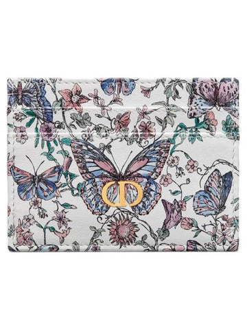 Caro Freesia Toile De Jouy Papillon Print Card Holder White - DIOR - BALAAN 1