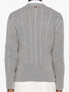 Cable Knitwear Virgin Wool Cardigan Grey - THOM BROWNE - BALAAN 5