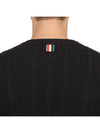 RWB Cable Wool Knit Top Navy - THOM BROWNE - BALAAN 10