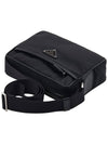 Re-Nylon Saffiano Leather Triangle Logo Cross Bag Black - PRADA - BALAAN 5