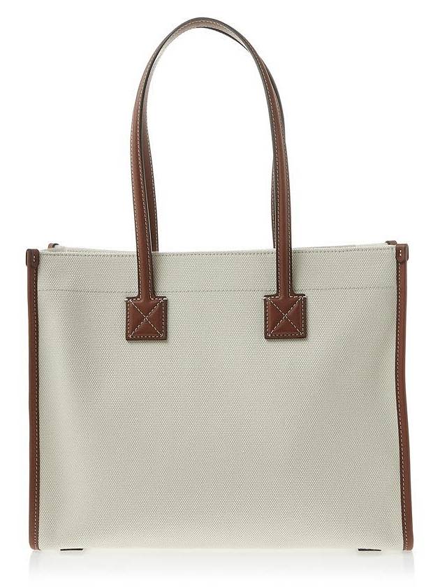 Freya Small Canvas Leather Tote Bag Natural Tan - BURBERRY - BALAAN 4