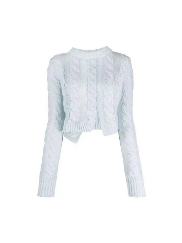 UZUKI cable knit 223KNI51008 JUMPER SKY BLUE - CECILIE BAHNSEN - BALAAN 1