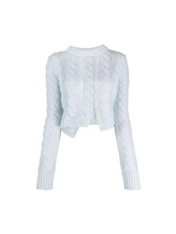 UZUKI cable knit 223KNI51008 JUMPER SKY BLUE - CECILIE BAHNSEN - BALAAN 1