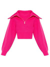 Risoul zipper crop knit top pink - JACQUEMUS - BALAAN.