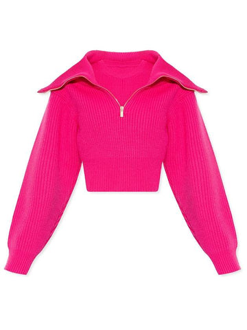 La Maille Risoul Double Collar Knit Top Pink - JACQUEMUS - BALAAN 1