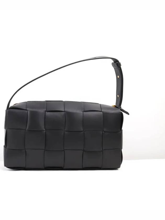 Brick Cassette Intrecciato Shoulder Bag Black - BOTTEGA VENETA - BALAAN 3