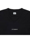 Logo Print Cotton Short Sleeve T-Shirt Black - CP COMPANY - BALAAN 4