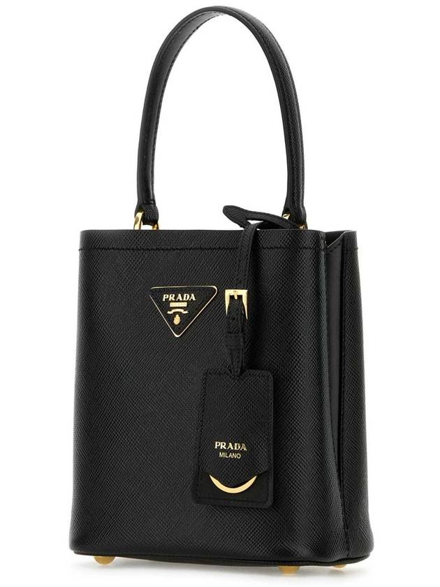 Small Saffiano Leather Tote Bag Black - PRADA - BALAAN 3