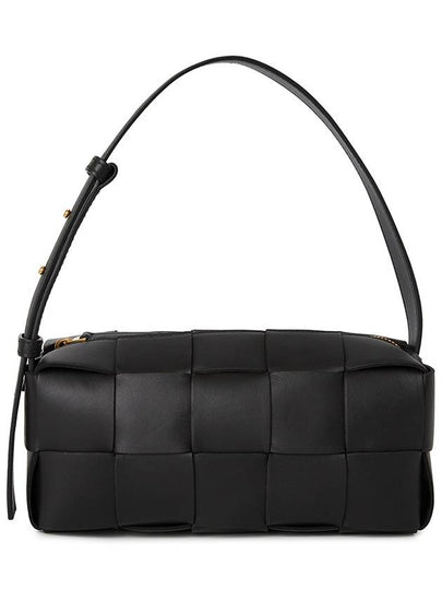 Brick Cassette Intrecciato Small Shoulder Bag Black - BOTTEGA VENETA - BALAAN 2