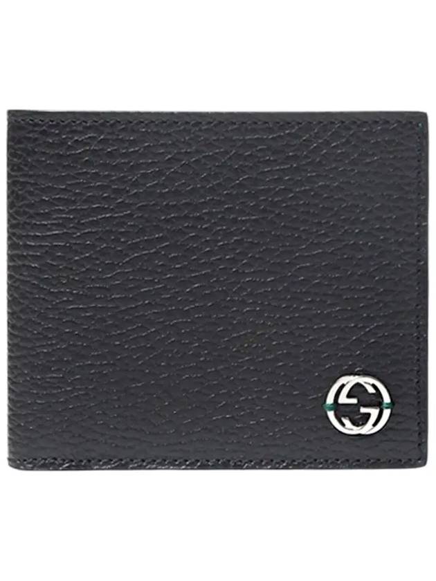 GG Interlocking Two Tone Half Wallet Black Green - GUCCI - BALAAN 6