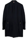 Super 120S Twill Classic Chesterfield Single Coat Navy - THOM BROWNE - BALAAN 3