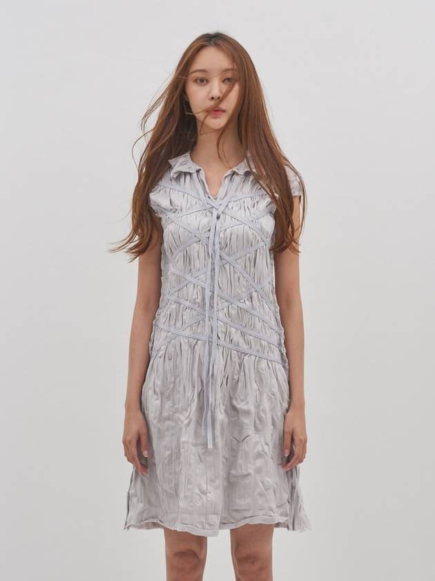 Tie Me Up Short Dress Grey - ICONOGRAPHY - BALAAN 4