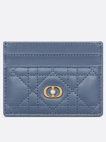 Dior Jolie Freesia Card Wallet Denim Blue Cannage - DIOR - BALAAN 1