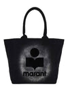 Yenky Small Cotton Tote Bag Black - ISABEL MARANT - BALAAN 2