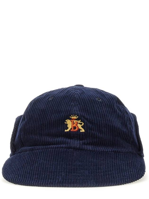 Embroidered Logo Corduroy Ball Cap Navy - BARACUTA - BALAAN 2