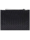 Intrecciato Strap Large Clutch Bag Black - BOTTEGA VENETA - BALAAN 5