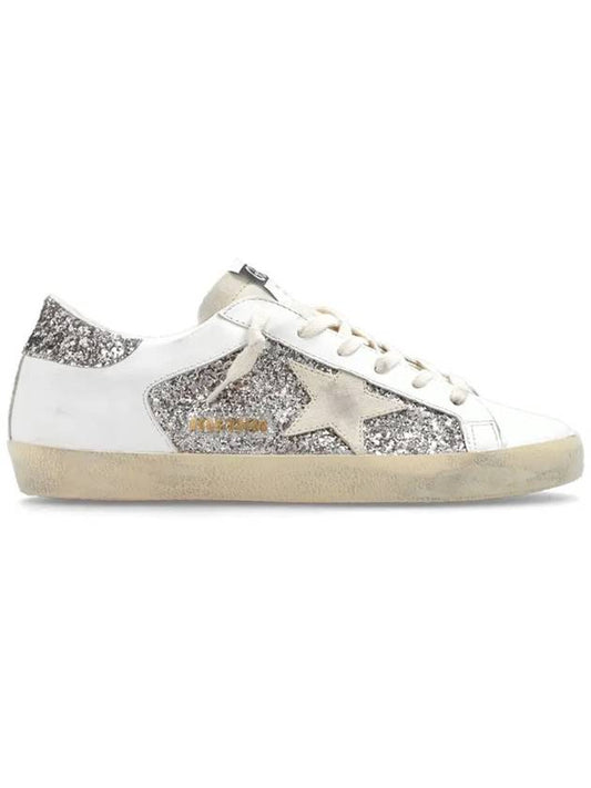 GLITTER AND WHITE LEATHER SUPER STAR SNEAKERS GWF00103F00537282533 - GOLDEN GOOSE - BALAAN 2
