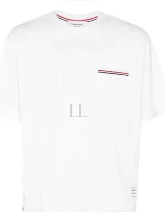 Cotton Oversized Pocket Short Sleeve T-Shirt White - THOM BROWNE - BALAAN 2