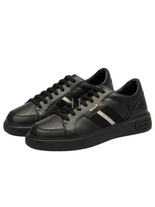 Moony Leather Low Top Sneakers Black - BALLY - BALAAN 2