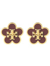 Kira flower stud earrings burgundy - TORY BURCH - BALAAN 3