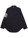 Double Face 4 Bar A-line Knit Long Sleeve Shirt Jacket Navy - THOM BROWNE - BALAAN 3