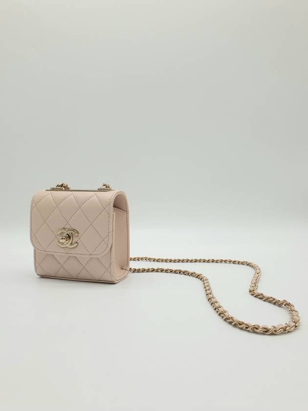 gold CC logo chain lambskin mini cross bag pink beige - CHANEL - BALAAN 10