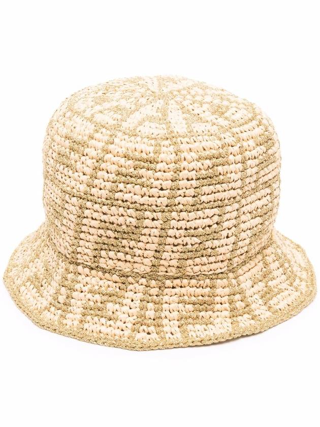 FF Raffia Bucket Hat Gold - FENDI - BALAAN 2