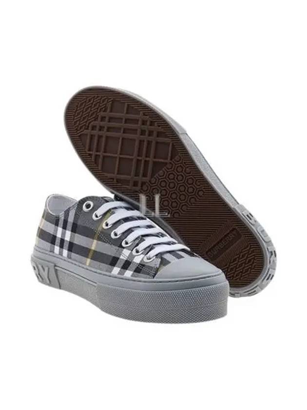 Vintage Check Cotton Low Top Sneakers Grey - BURBERRY - BALAAN 2