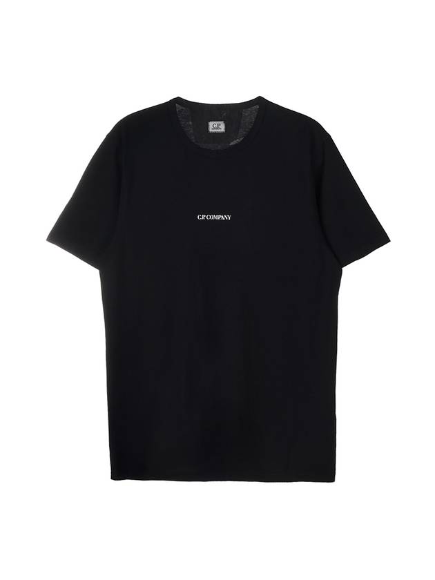 Logo Print Cotton Short Sleeve T-Shirt Black - CP COMPANY - BALAAN 11