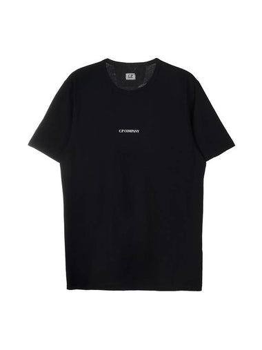 Logo Print Cotton Short Sleeve T-Shirt Black - CP COMPANY - BALAAN 1