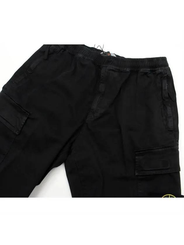 Wafan Patch Cargo Pants Black - STONE ISLAND - BALAAN.