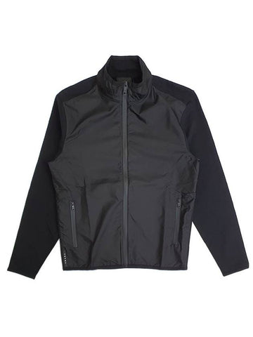 Logo Patch Cotton Zip-up Jacket Black - PRADA - BALAAN 1