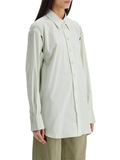 mint green cotton shirt with white stripes - CHRISTOPHER ESBER - BALAAN 2