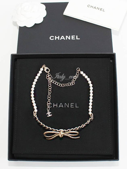 Metal Calfskin Ribbon Choker Gold - CHANEL - BALAAN 2