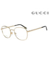 Eyewear Glasses Frame Square Metal Eyeglasses Gold - GUCCI - BALAAN.
