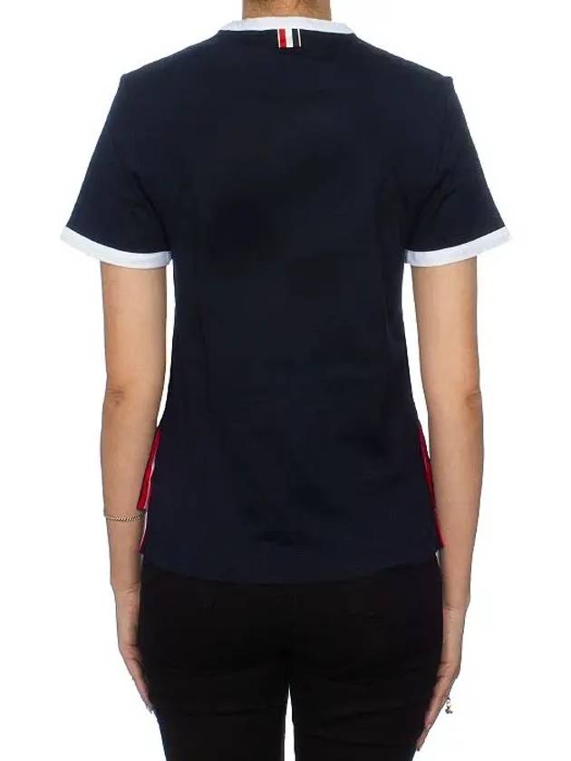 Asymmetric Hem Short Sleeve T-Shirt Navy - THOM BROWNE - BALAAN 6