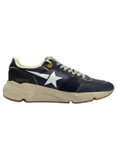 White Star Print Nylon Low Top Sneakers Dark Blue - GOLDEN GOOSE - BALAAN 2